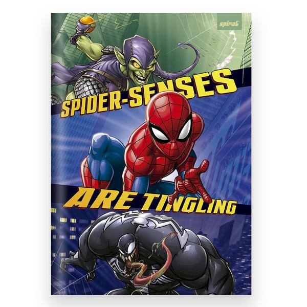 Caderno Universitário Capa Dura Costurado 80 folhas, Marvel Homem Aranha - Spiderman, Spiral, 212233 - PT 1 UN