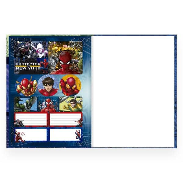 Caderno Universitário Capa Dura Costurado 80 folhas, Marvel Homem Aranha - Spiderman, Spiral, 212233 - PT 1 UN