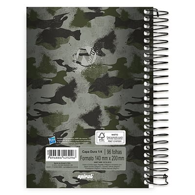 Caderno 1/4 espiral capa dura 96fls Nerf 20995 Spiral Nrf PT 1 UN