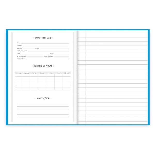 Caderno 1/4 capa dura costurado 48 folhas, Spiral Azul, Spiral, 74458 - PT 1 UN