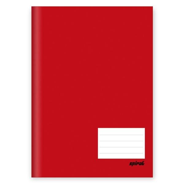 Caderno 1/4 capa dura costurado 48 folhas, Spiral Vermelho, Spiral, 74472 - PT 1 UN