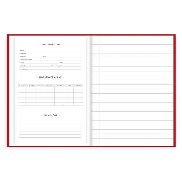 Caderno 1/4 capa dura costurado 48 folhas, Spiral Vermelho, Spiral, 74472 - PT 1 UN
