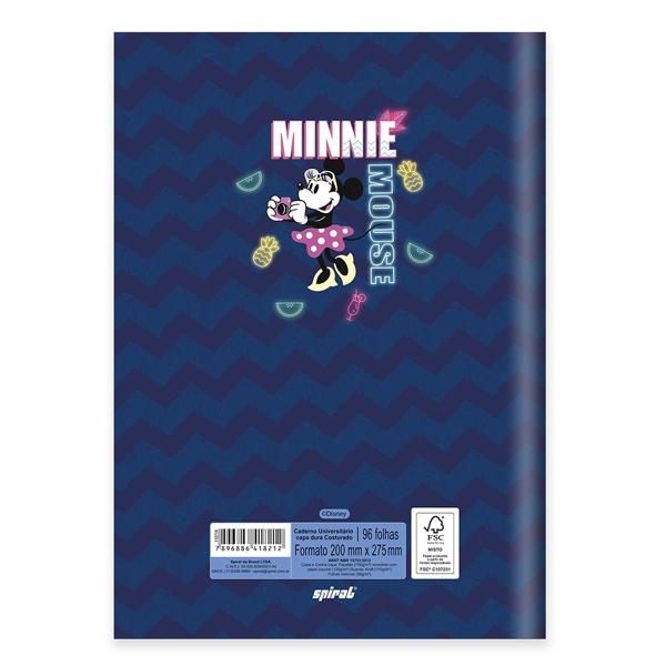 Caderno Universitário Capa Dura Costurado 96fl Disney Minnie 20720 Spiral Mte - PT 1 UN