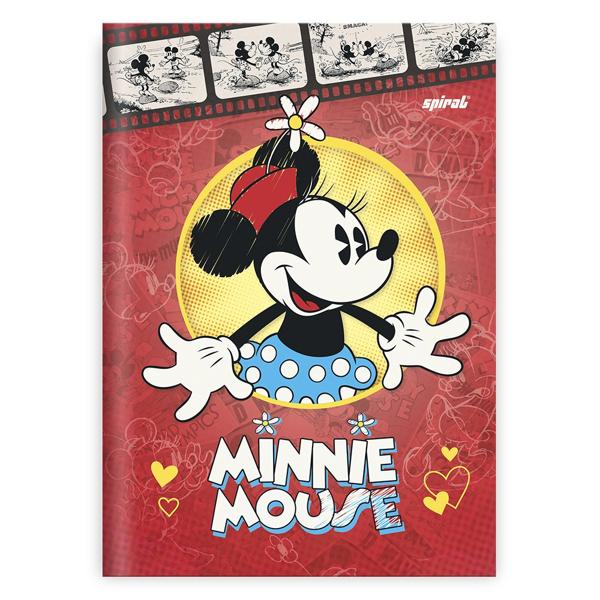 Caderno 1/4 capa dura costurado 48 folhas, Disney Mickey & Minnie, Spiral, 20811 - PT 1 UN