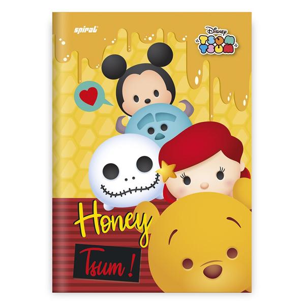 Caderno 1/4 capa dura costurado 48 folhas, Disney Tsum Tsum, Spiral, 20813 - PT 1 UN