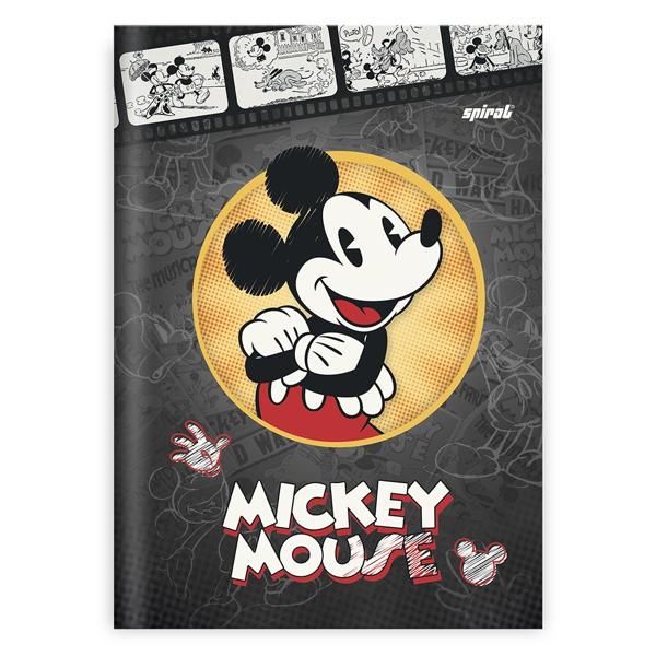 Caderno 1/4 Capa Dura Costurado 96 Folhas, Disney Mickey & Disney Minnie, Spiral, 20842 - PT 1 UN