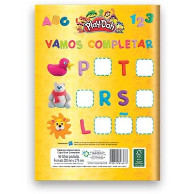 Caderno 1/4 capa dura costurado 96fls Play Doh 06647 Spiral Doh PT 1 UN