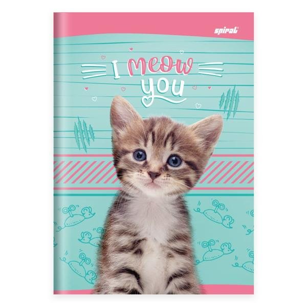 Caderno 1/4 capa dura costurado 48 folhas, My Pet Gato, Spiral, 2244143 - PT 1 UN