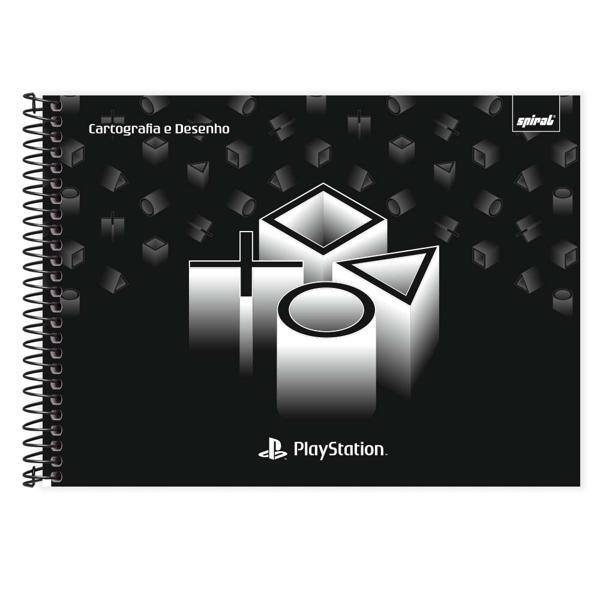 Caderno Cartografia e Desenho Capa Dura 48 Folhas, Playstation, 2513165, Spiral Ps - PT 1 UN