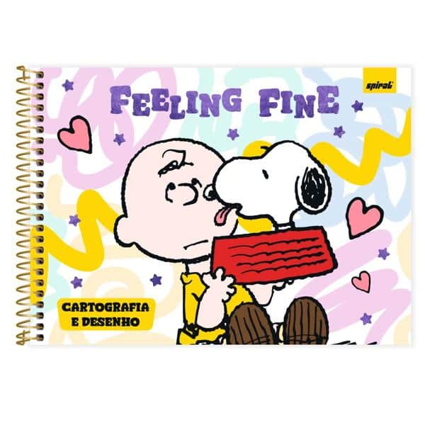 Caderno Cartografia e Desenho Capa Dura 48 Folhas, Snoopy, 2515299, Spiral Sno - PT 1 UN