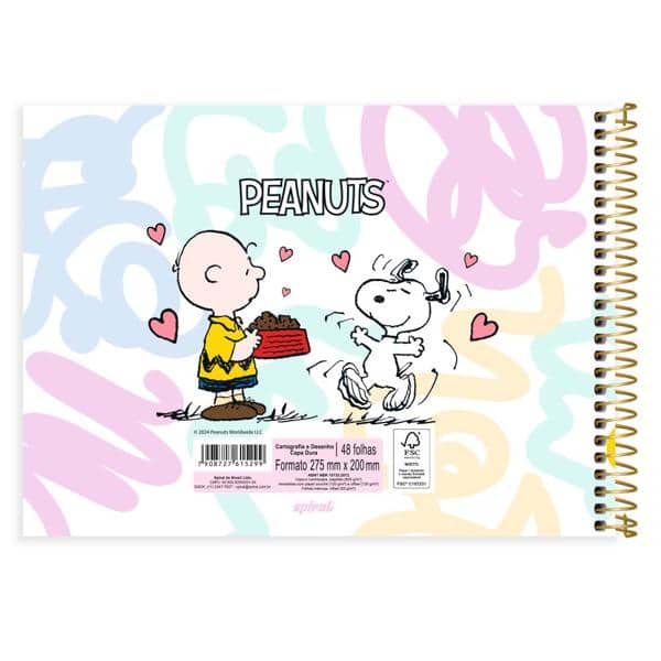 Caderno Cartografia e Desenho Capa Dura 48 Folhas, Snoopy, 2515299, Spiral Sno - PT 1 UN