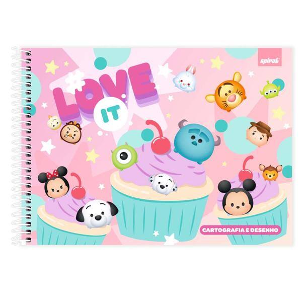 Caderno cartografia capa dura 48fl Tsum Tsum 2525076 Spiral Tsum PT 1 UN