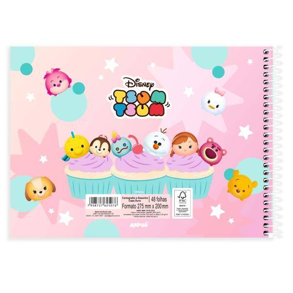 Caderno cartografia capa dura 48fl Tsum Tsum 2525076 Spiral Tsum PT 1 UN