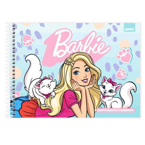 Caderno cartografia capa dura 80fl Barbie 2515510 Spiral Brb PT 1 UN