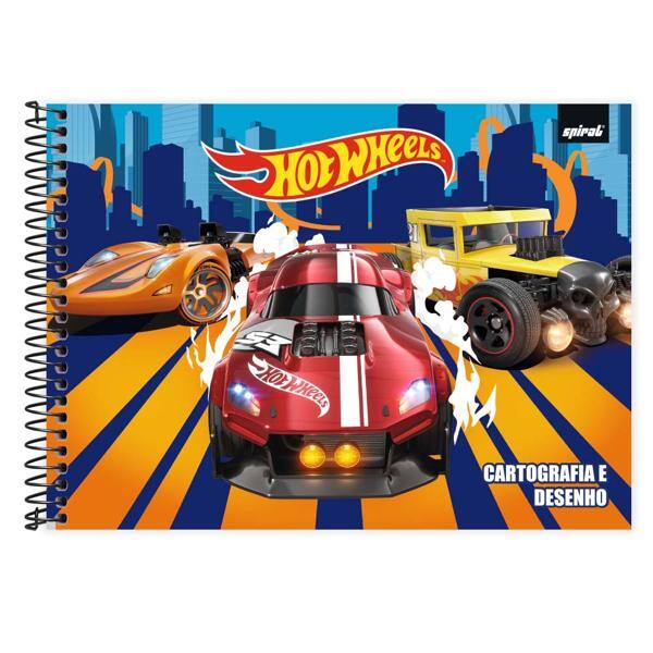 Caderno Cartografia e Desenho Capa Dura 80 Folhas, Hot Wheels, 2515565, Spiral Hw - PT 1 UN