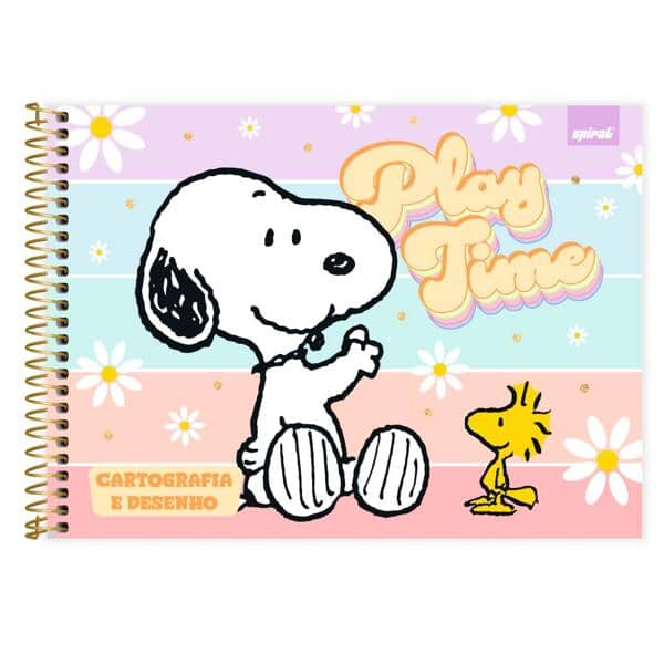 Caderno Cartografia e Desenho Capa Dura 80 Folhas, Snoopy, 2515305, Spiral Sno - PT 1 UN