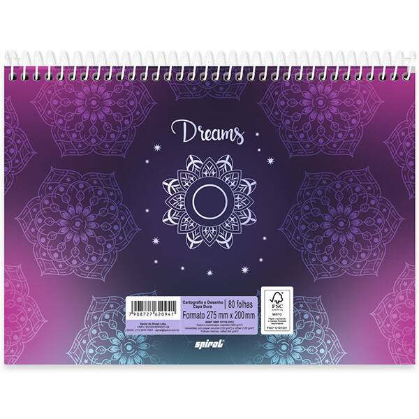 Caderno cartografia esp.superior 80fls Dreams 2520941 Spiral Dms PT 1 UN