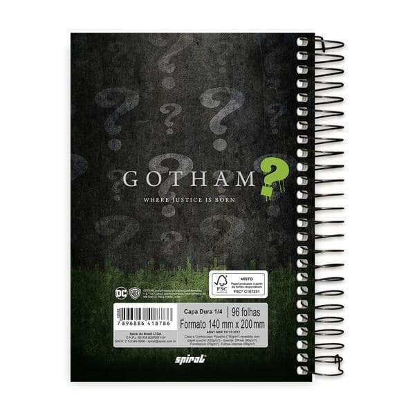 Caderno 1/4 espiral capa dura 96fls Gotham 20766 Spiral Gth PT 1 UN