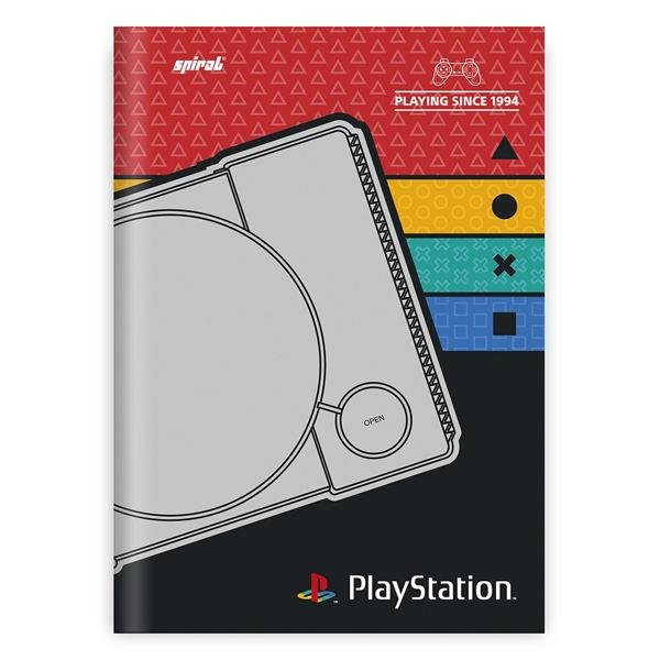 Caderno 1/4 capa dura costurado 48 folhas, Playstation, Spiral, 20833 - PT 1 UN