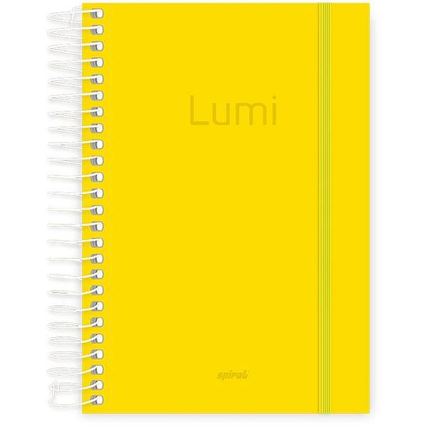 Caderno 1/4 Capa Polipropileno Espiral 160 Folhas Lumi Amarelo Spiral - PT 1 UN