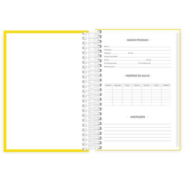 Caderno 1/4 Capa Polipropileno Espiral 160 Folhas Lumi Amarelo Spiral - PT 1 UN