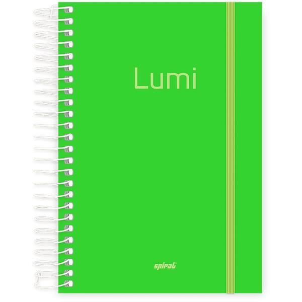 Caderno 1/4 Capa Polipropileno Espiral 160 Folhas Lumi Verde Spiral - PT 1 UN