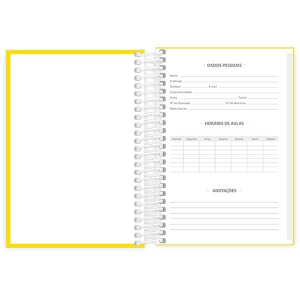 Caderno 1/4 Capa Polipropileno Espiral 80 Folhas Lumi Amarelo Spiral - PT 1 UN