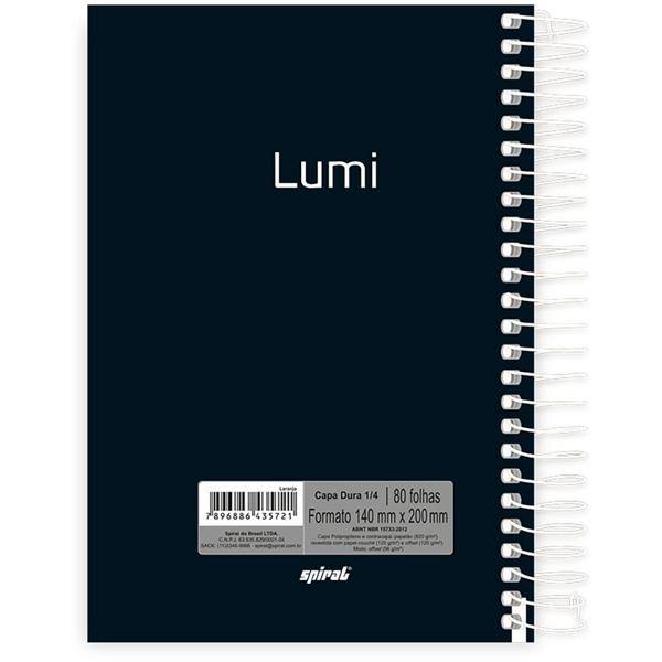 Caderno 1/4 Capa Polipropileno Espiral 80 Folhas Lumi Laranja Spiral - PT 1 UN