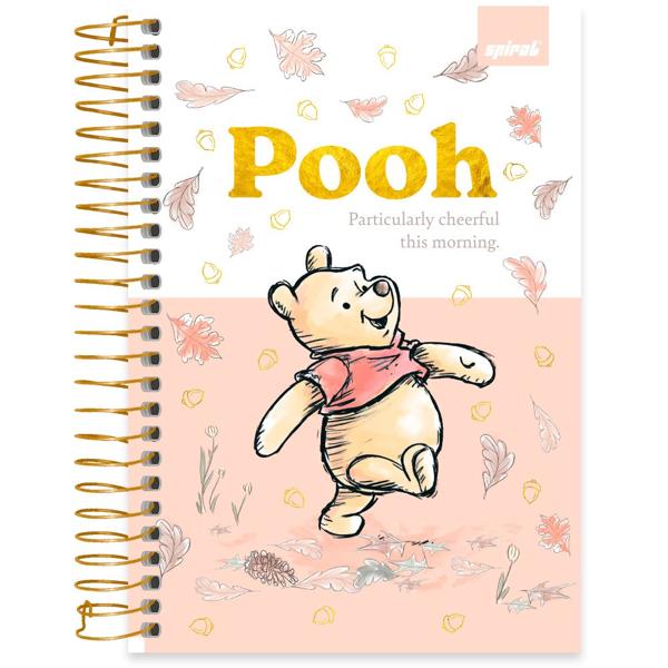 Caderno 1/4 Capa Dura Espiral 80 Folhas Disney Pooh Spiral - PT 1 UN