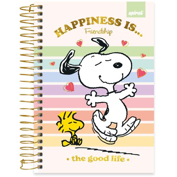 Caderno 1/4 Capa Dura Espiral 80 Folhas Snoopy - Peanuts Spiral - PT 1 UN