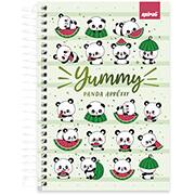 Caderno 1/4 Capa Dura Espiral 160 Folhas Tendency Panda Spiral - PT 1 UN