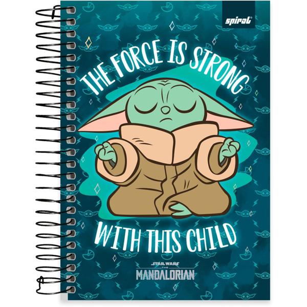 Caderno 1/4 Capa Dura Espiral 160 Folhas The Mandalorian - Star Wars Spiral - PT 1 UN