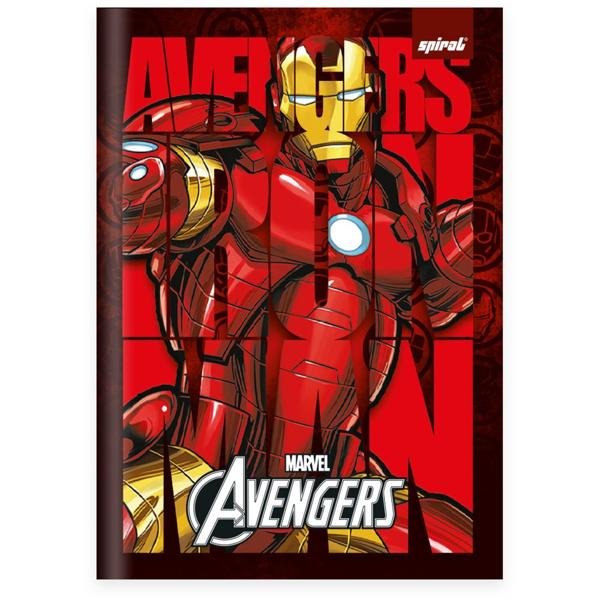 Caderno 1/4 Capa Dura Brochura Costurado 80 Folhas, Marvel Vingadores - Avengers Spiral - PT 1 UN