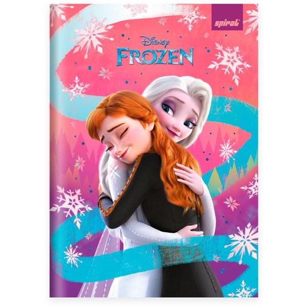 Caderno 1/4 Capa Dura Brochura Costurado 80 Folhas, Disney Frozen Spiral - PT 1 UN
