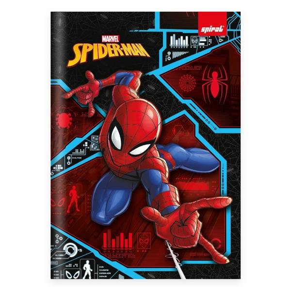 Caderno 1/4 Capa Dura Brochura Costurado 80 Folhas, Marvel Homem Aranha - Spiderman Spiral - PT 1 UN