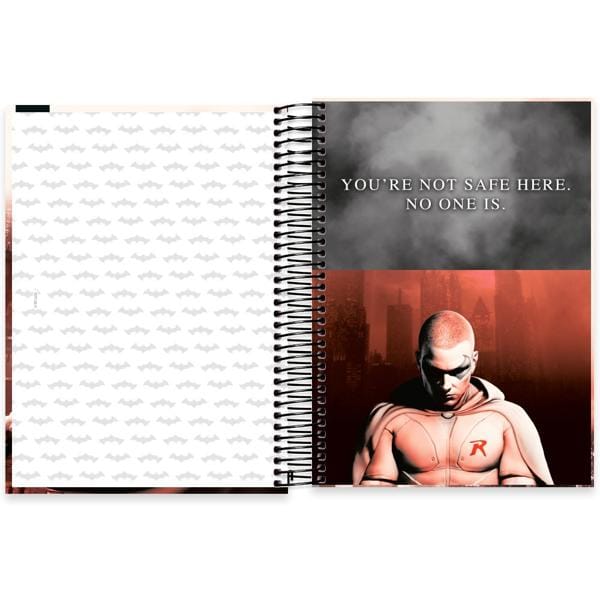 Caderno Universitário Capa Dura 15X1 240 Folhas Warner Batman Arkham City Spiral - PT 1 UN