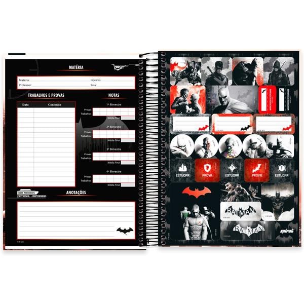 Caderno Universitário Capa Dura 15X1 240 Folhas Warner Batman Arkham City Spiral - PT 1 UN