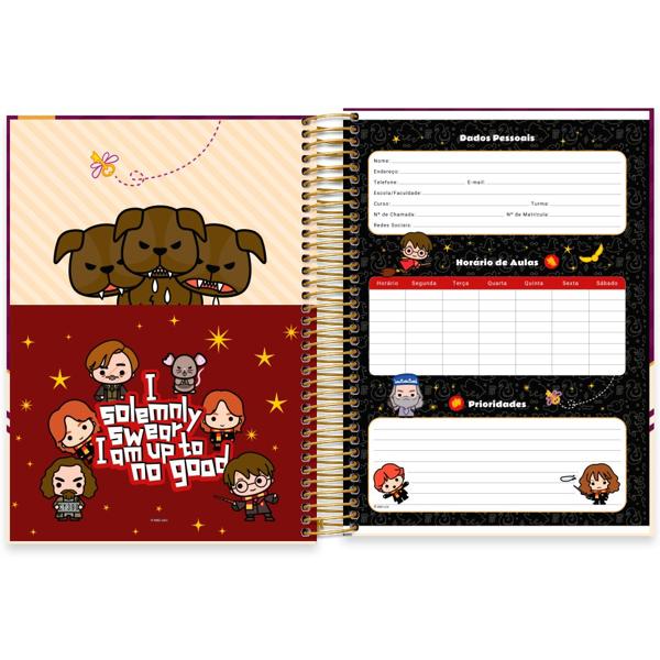 Caderno Universitário Capa Dura 15X1 240 Folhas Warner Harry Potter Charms Spiral - PT 1 UN