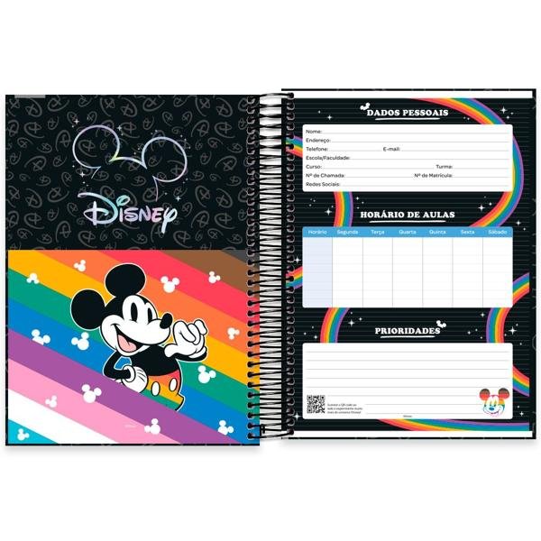 Caderno Universitário Capa Dura 15X1 240 Folhas Disney Mickey Pride Spiral - PT 1 UN