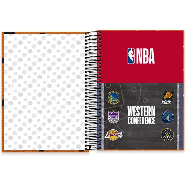 Caderno Universitário Capa Dura 15X1 240 Folhas NBA Spiral - PT 1 UN