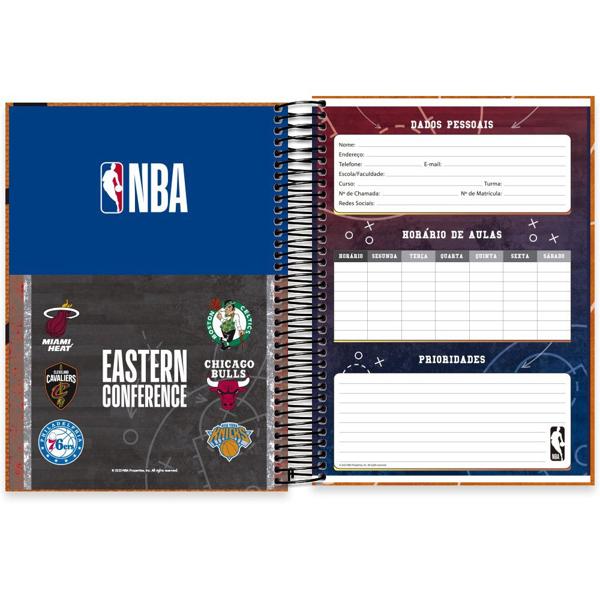 Caderno Universitário Capa Dura 15X1 240 Folhas NBA Spiral - PT 1 UN