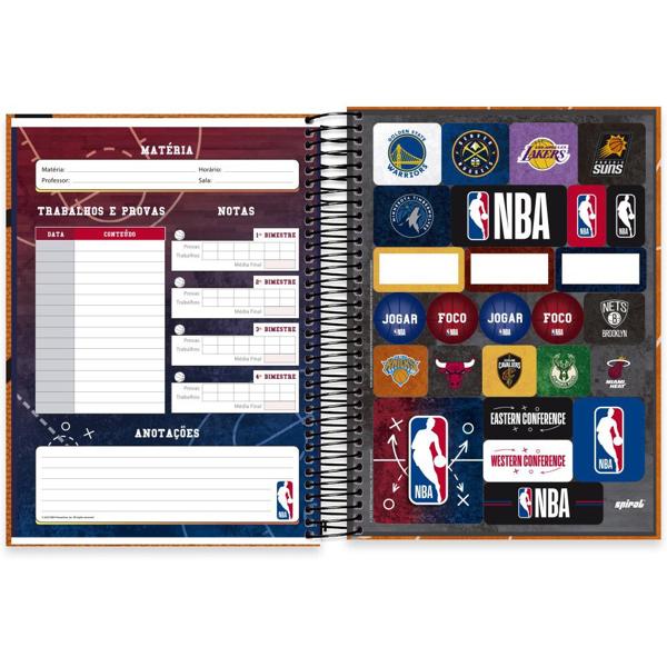 Caderno Universitário Capa Dura 15X1 240 Folhas NBA Spiral - PT 1 UN