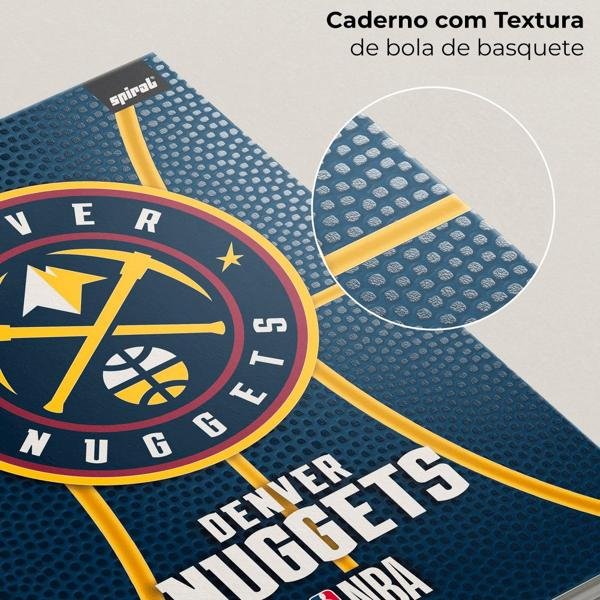 Caderno Universitário Capa Dura 15X1 240 Folhas NBA Denver Nuggets Spiral - PT 1 UN
