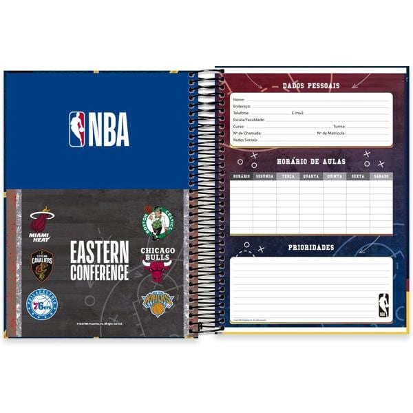 Caderno Universitário Capa Dura 15X1 240 Folhas NBA Denver Nuggets Spiral - PT 1 UN