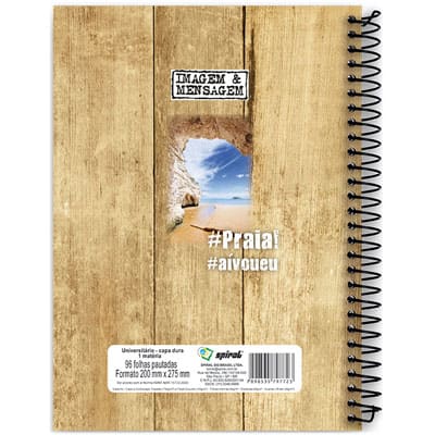 Caderno Universitário Capa Dura 10x1 200fl Imagem&Mensagem 97761 Spiral PT 1 UN Caderno Universitário Capa Dura 10x1 200fl Imagem&Mensagem 97761 Spiral PT 1 UN