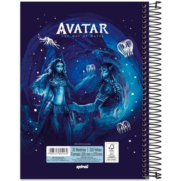 Caderno Universitário Capa Dura 20X1 320 Folhas Avatar Spiral - PT 1 UN