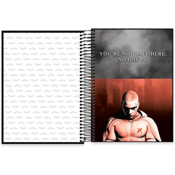 Caderno Universitário Capa Dura 20X1 320 Folhas Warner Batman Arkham City Spiral - PT 1 UN