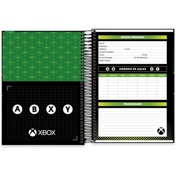 Caderno Universitário Capa Dura 20X1 320 Folhas Xbox Spiral - PT 1 UN
