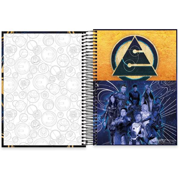 Caderno universitário capa dura 15x1 240 folhas, Marvel Eternos, Spiral, 2266589 - PT 1 UN