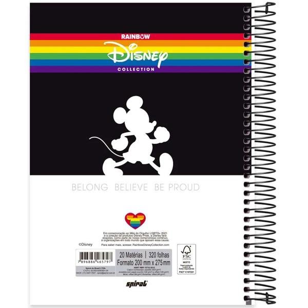 Caderno universitário capa dura 20x1 320 folhas, Disney Mickey Pride, Spiral, 2265797 - PT 1 UN